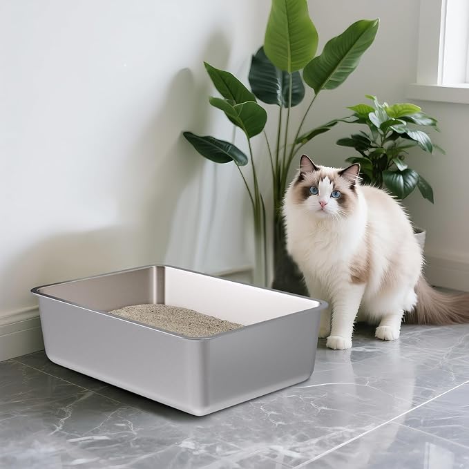 Stainless Steel Litter Box, Non Stick No Smell, Steel Litterbox - Image 7