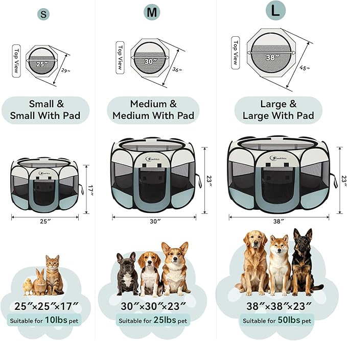 Siedihit Dog Cat Playpen, Puppy Pet Playpen Indoor - Image 2