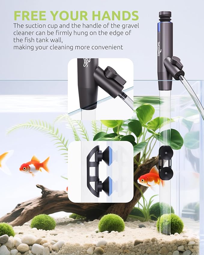 Aquarium Vacuum Gravel Cleaner Adjustable, Aquariums Siphon Fish Tank Cleaner - Image 3