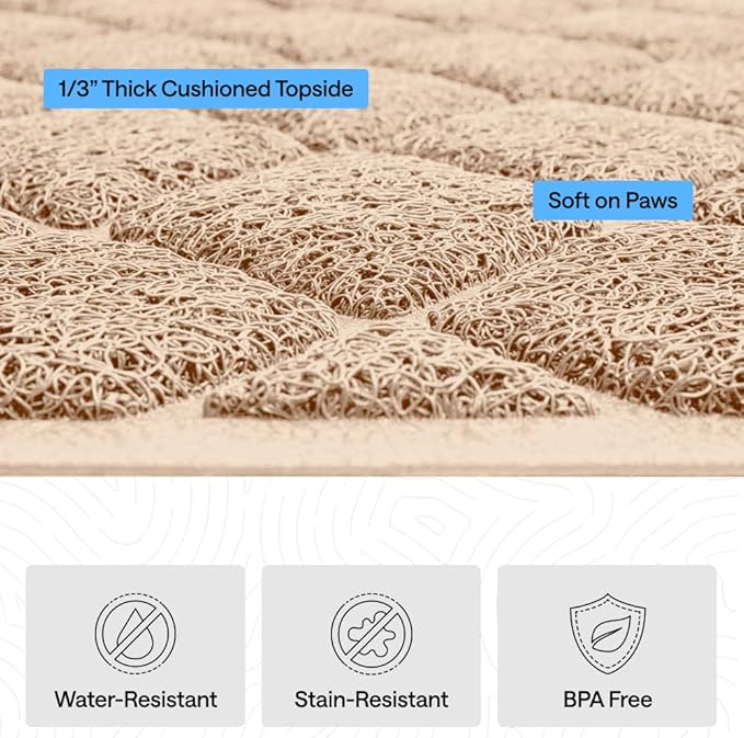 GORILLA GRIP Cat Litter Box Mat, Cushioned Coil Mesh Litter Trapping Mats - Image 5