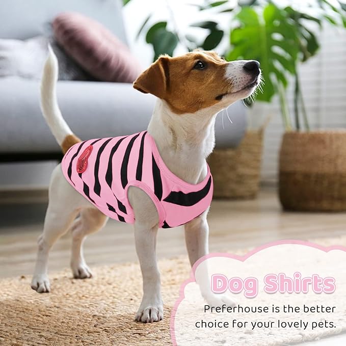 Pet Dog Striped T-Shirt Dogs Cats Cotton Vest Spring Summer Pet Apparel Tee - Image 5