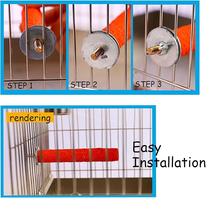10 PCS Parrot Perch Stand Bird Perch Stand Toy Colorful Paw Grinding Stick Cage - Image 3