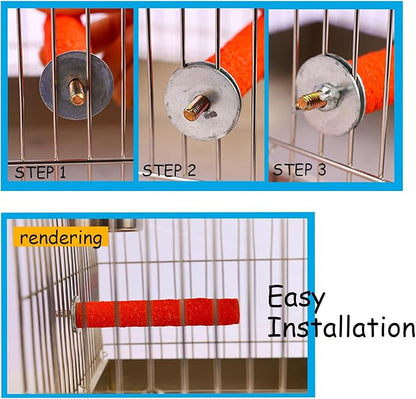 10 PCS Parrot Perch Stand Bird Perch Stand Toy Colorful Paw Grinding Stick Cage - Image 3