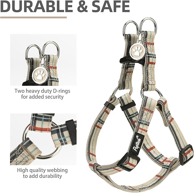 PUPTECK No Pull Dog Harness Soft Adjustable Basic Nylon Step in Puppy Vest - Image 2
