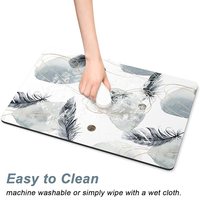 Rnivvi Dog Food Mat, Cute Anti-Slip Rubber Pet Feeding Rug Protect Floors - Image 5