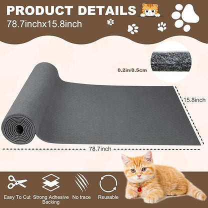 Cat Scratch Furniture Protector, 78.7"x15.8" Trimmable Anti-Scratch Mat - Image 2