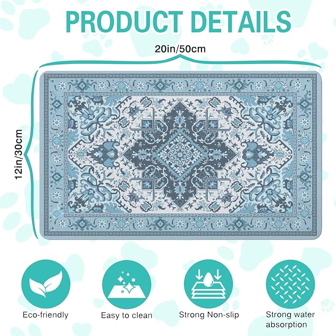 Pet Feeding Mat for Floors Waterproof Dog Mat for Food and Water Absorbent - Image 5