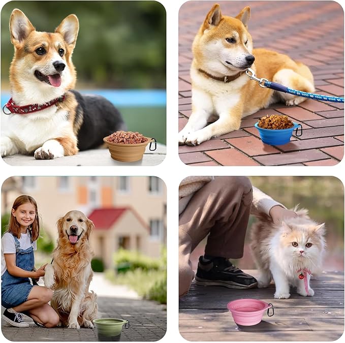 PetBonus 2-Pack Silicone Collapsible Dog Bowls, BPA Free Dishwasher Safe - Image 6