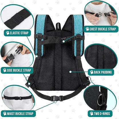 PetAmi Adjustable Cat & Dog Chest Carrier Backpack, Ventilated - Image 5