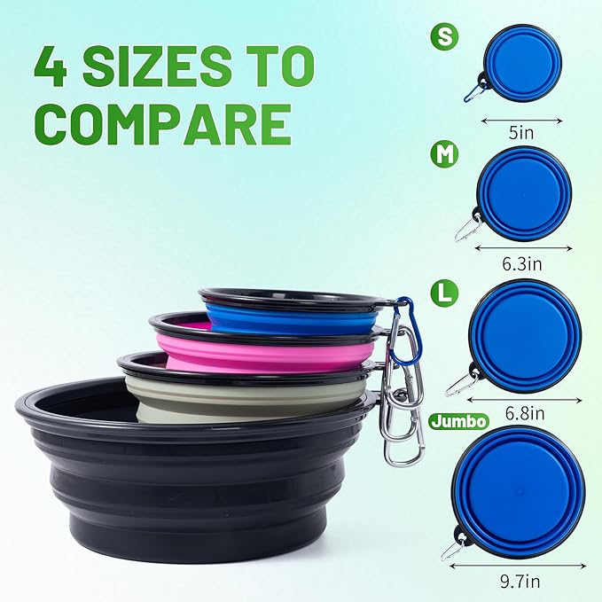 Dog Bowl Pet Collapsible Bowls, 2 Pack Collapsible Dog Water Bowls - Image 4