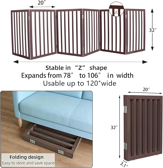 Dog Gate Indoor, Freestanding Dog Fence - Image 7