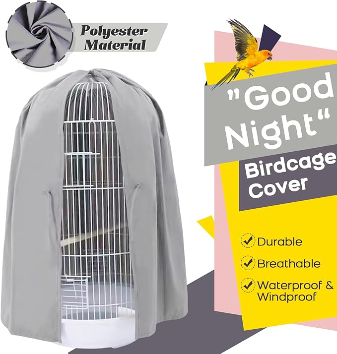QBLEEV Round Parrot Birdcage Cover Pet Universal Blackout Cage Cover Shade - Image 2