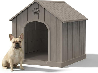 Small Dog House Indoor，Weatherproof Resin Outdoor Dog House by GYMHILL