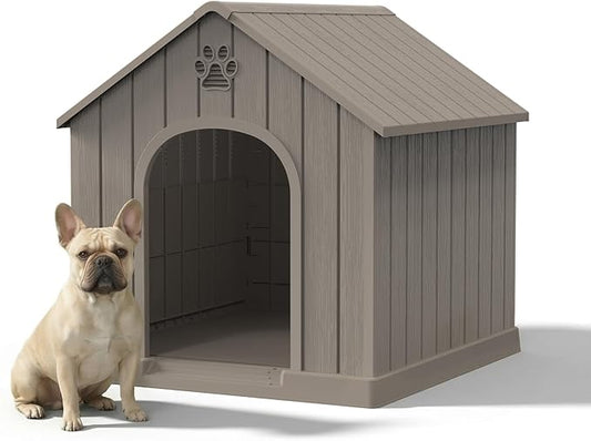 Small Dog House Indoor，Weatherproof Resin Outdoor Dog House by GYMHILL
