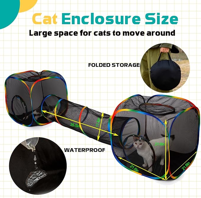 Outdoor Rainbow Cat Enclosures Playground, Outside House - Image 3