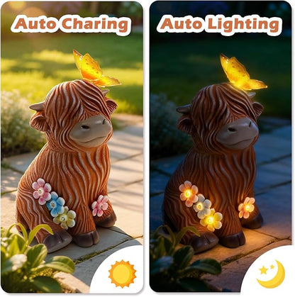 9.1" Highland Cow Garden Statue - Image 3