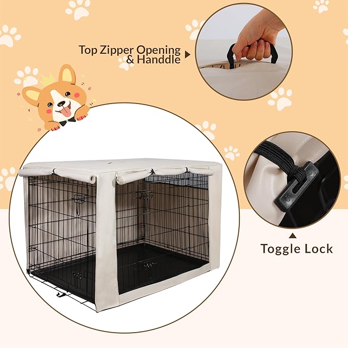 HiCaptain Dog Crate Cover 54.0" L x 37.0" W x 45.0" H - Image 5