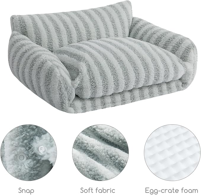 Hollypet Cat Bed Fluffy Plush Mutifuctional Double-Layer Soft Pet Couch - Image 5