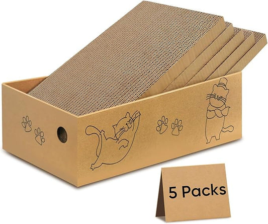 Cat Scratcher, 5 Packs in 1 Cardboard Box Cat Scratching Pad by AGYM