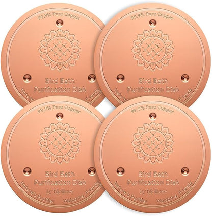 Mellbree 4-Pack Bird Bath Copper Disk, 0.6mm Reinforced 99.99% Pure Copper by Mellbree