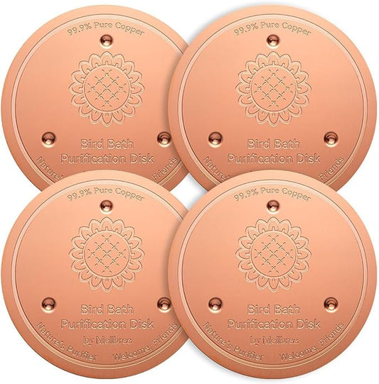 Mellbree 4-Pack Bird Bath Copper Disk, 0.6mm Reinforced 99.99% Pure Copper by Mellbree