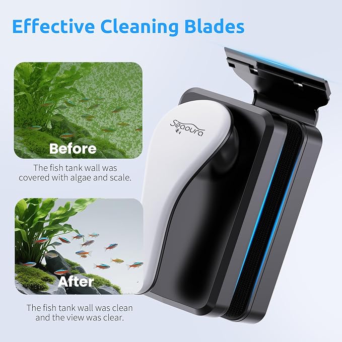 SEAOURA Magnetic Aquarium Cleaner, Dual-Sided Algae Scraper, Floating - Image 4