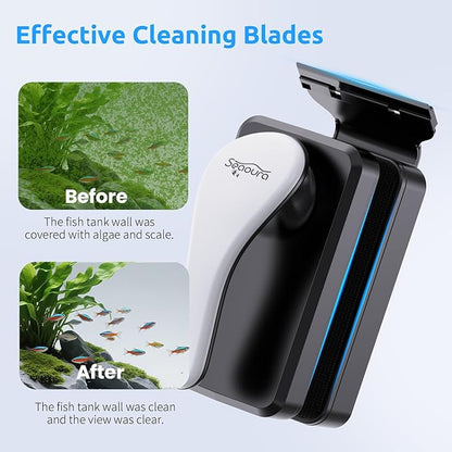 SEAOURA Magnetic Aquarium Cleaner, Dual-Sided Algae Scraper, Floating - Image 4