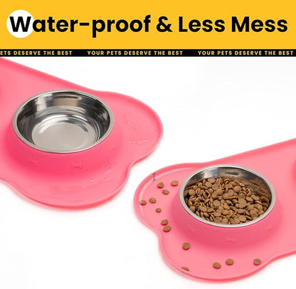 Conlun Dog Bowls with Silicone Feeding Mat, No Spill Food Water Dish Set - Image 5