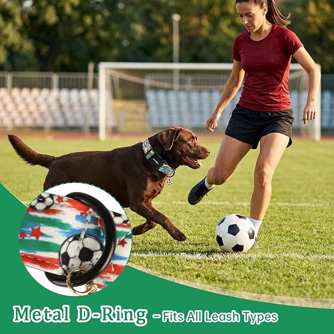 Soccer Dog Collar, Adjustable Cotton Puppy Collars - Image 5