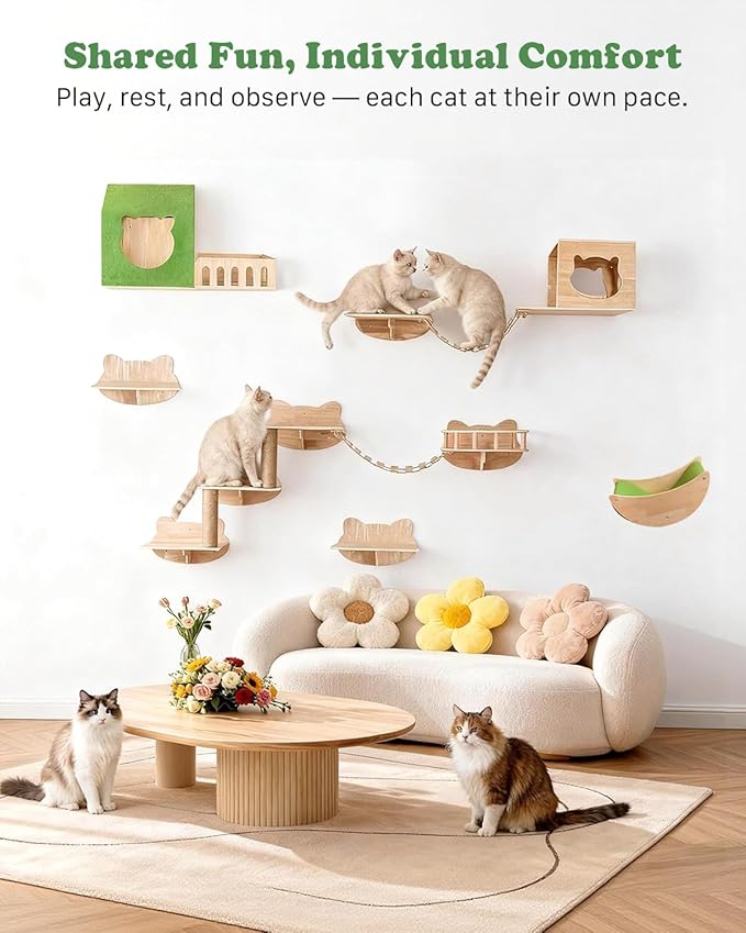 Cat Wall Shelves, 16 in 1 Cat Wall Furniture - Image 2