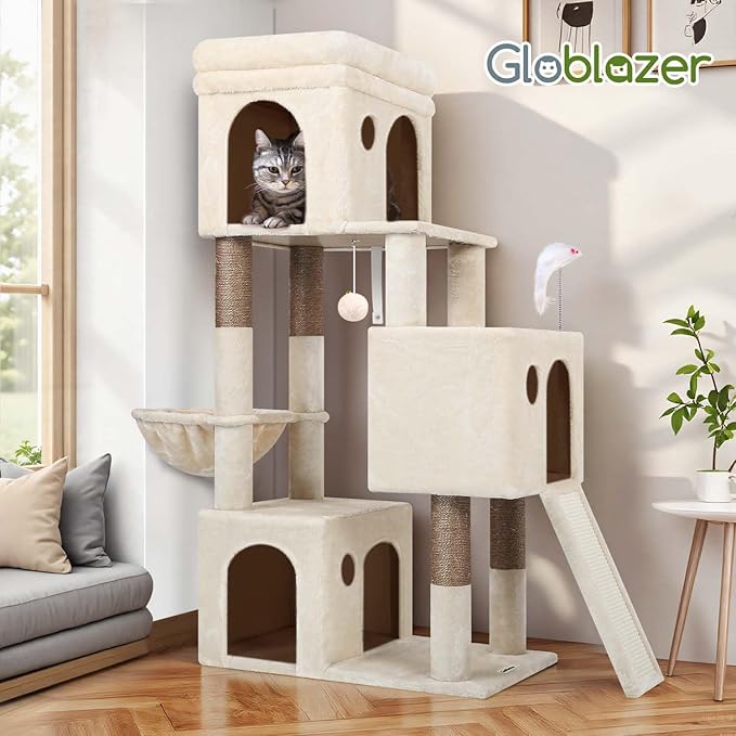 Globlazer 52in Cat Tower for Multiple Indoor Cats, Heavy Duty Multi-Level Cat - Image 7