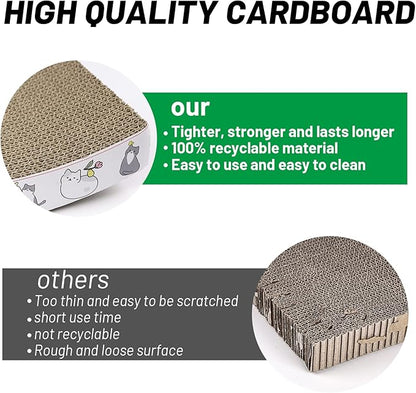 PatiencET Cat Scratcher Cardboard 4 Pack Cat Scratch Pad Reversible Scratcher - Image 4
