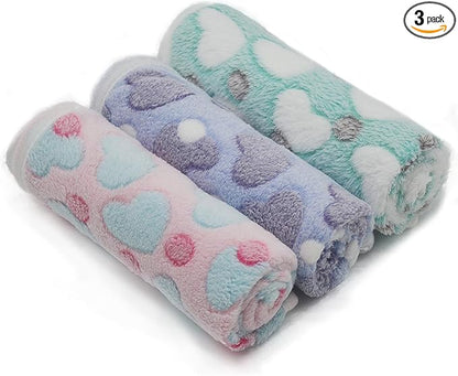 1 Pack 3 Puppy Blankets Super Soft Warm Sleep Mat Love Print Blanket Fluffy by SORKUT