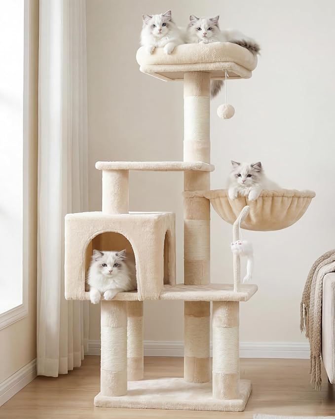 Heybly Cat Tree with Toy, Cat Tower condo by HEYBLY