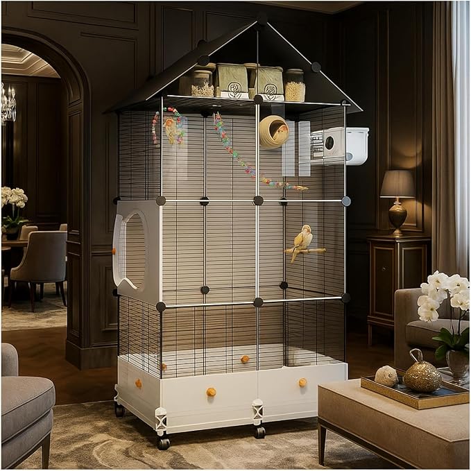 60in Large Flight Bird cage, Equipped by Unknown