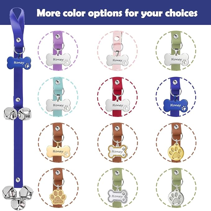 Leather Dog Bells, Puppy Potty Training Bell Dog Doorbell Potty Train Dog Bell - Image 2