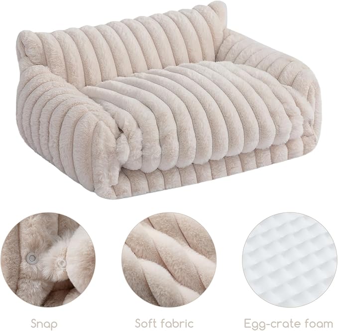 Hollypet Cat Bed Fluffy Plush Multifunctional Double-Layer Machine Washable - Image 5