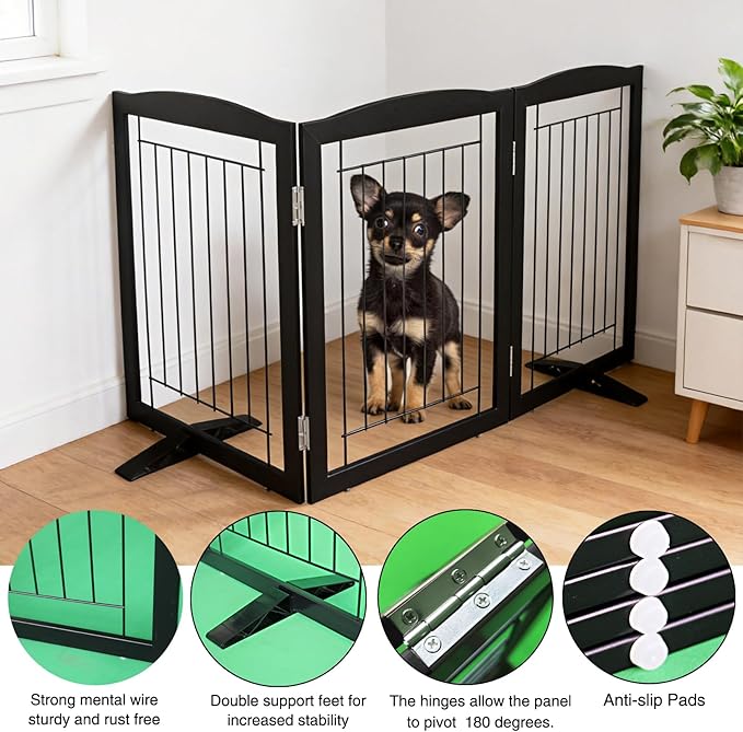 ZJSF Freestanding Dog Fence Indoor, Foldable Dog Gate - Image 5