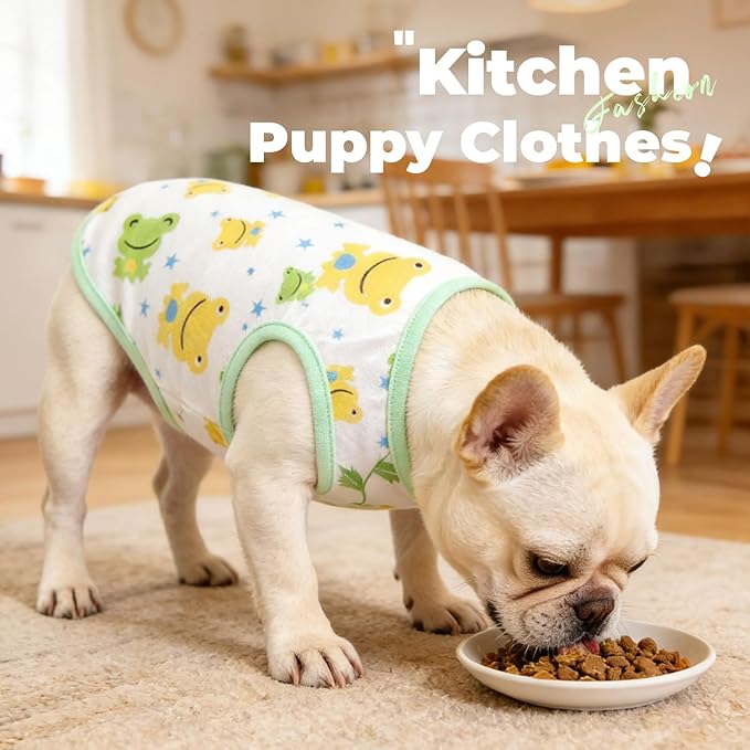 PETCARE Cartoon Dog Shirts for Small Dogs Cute Dog Clothes Green Frog Tshirt - Image 5