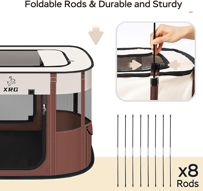 Portable Foldable Pet Playpen Collapsible Crates Kennel Playpen - Image 7