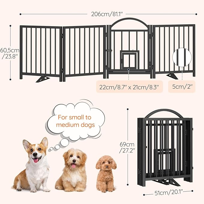 HOOBRO 4 Panel Freestanding Dog Gate - Image 5