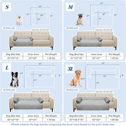 GGIB Cooling Dog Bed Mat with Bolster Pillow Washable Dog Couch Cover - Image 6