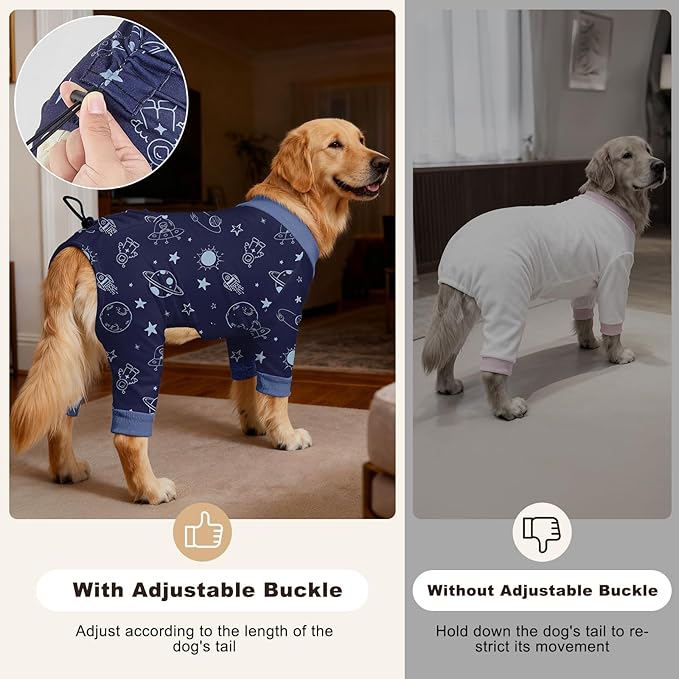 Bienbee Dog Pajamas, 4 Pack Dog Recovery Suit Shedding Suit Cute Soft Puppy - Image 6