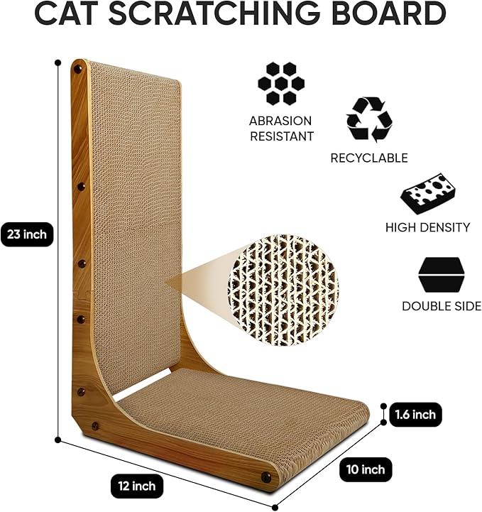 Cat Scratcher, 23 inch L Shape Cat Scratching Pad - Image 2