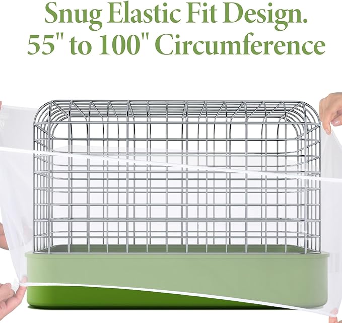 Trinkrittey Bird Cage Seed Catcher White Bird Cage Net Cover Adjustable Birds - Image 6