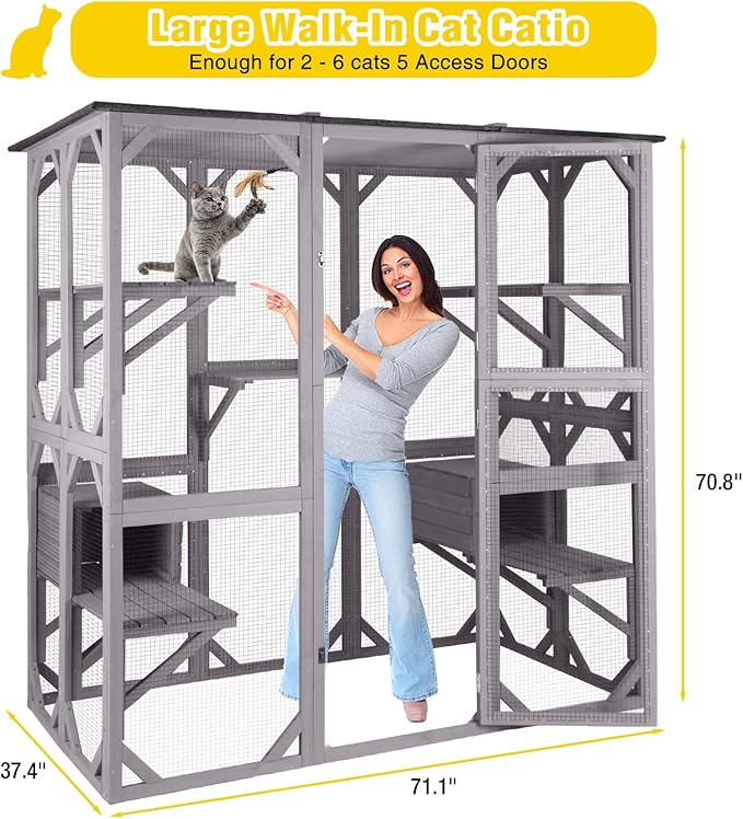 Aivituvin Catio Cat Enclosure Extra Large Window Cat House - Image 6