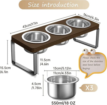 Elevated Cat Bowls with 3 Stainless Steel Bowls | 10° Tilted Anti-Vomiting - Image 5