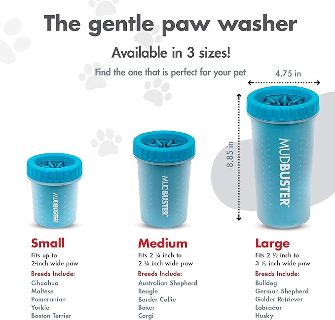 Dexas MudBuster Large Dog Paw Cleaner, Fits 2.5"-3.5" Wide Paws, Gentle - Image 3