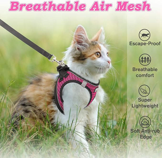 Cat Harness and Leash for Walking Escape Proof, Adjustable Kitten Vest Harness - Image 4