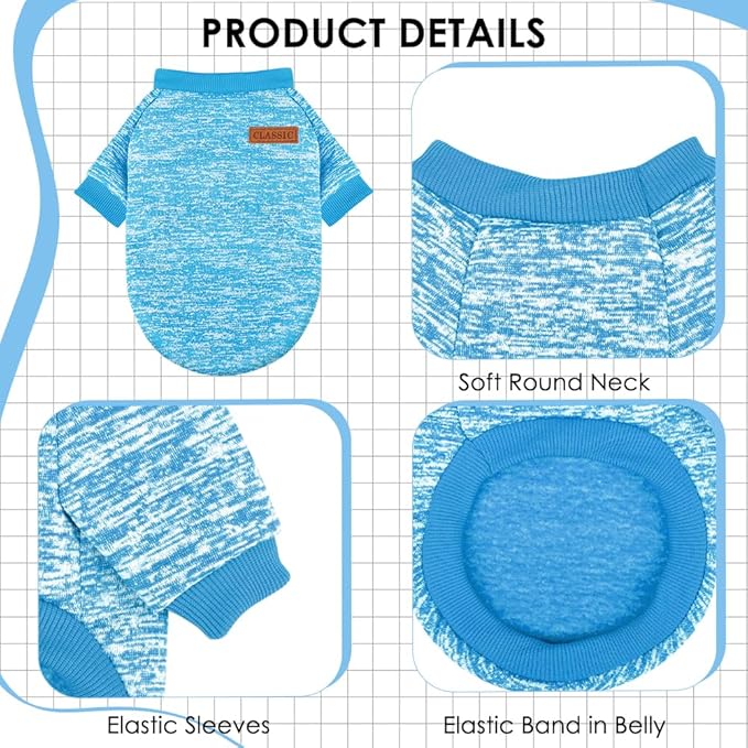 1 Pack Dog Sweaters for Small Dogs Girl Boy Winter Fleece Clothes Warm Soft Dog - Image 3